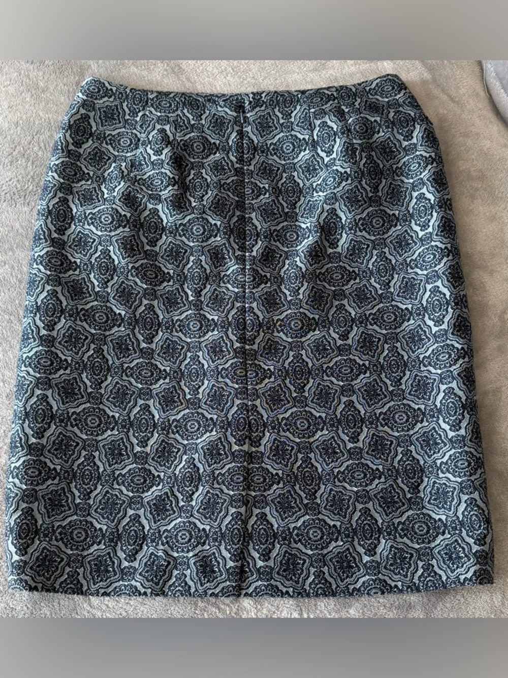 Brooks Brothers Blue Geometric-Print Pencil Skirt - Picture 3 of 7
